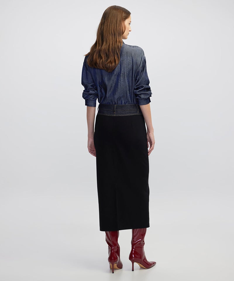 Ipekyol Mixed Media Pencil Skirt - Image 5